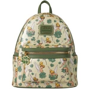 Loungefly Disney exclusive shimmer Tinker Bell Four Leaf Clover Mini Backpack